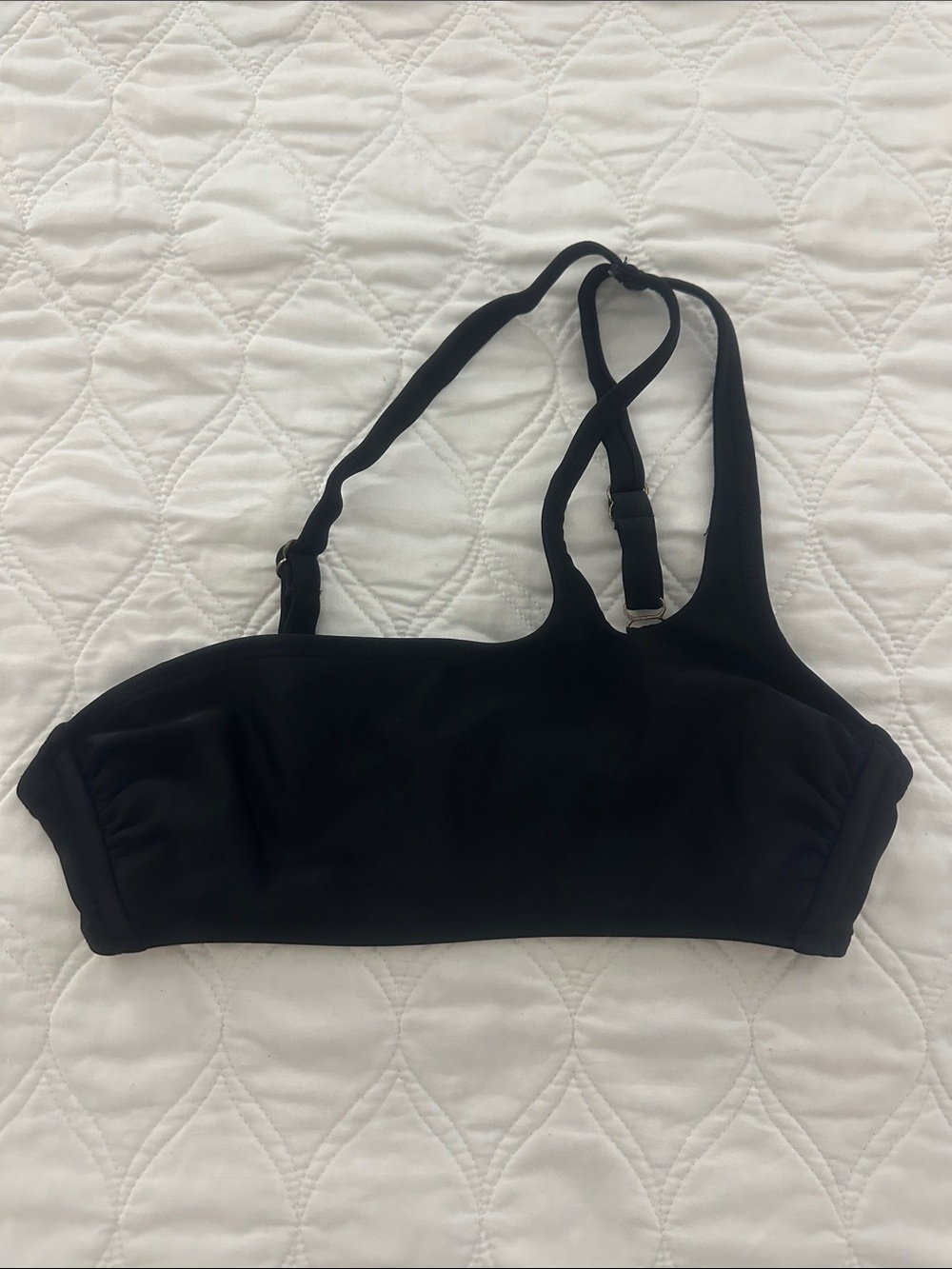 Xhilaration Black One-Shoulder Bikini Top
